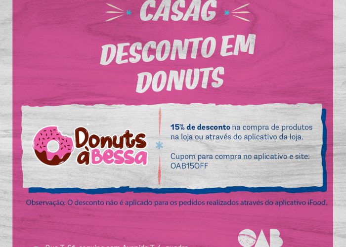 Momento doce para a advocacia goiana: Casag garante desconto exclusivo em donuts