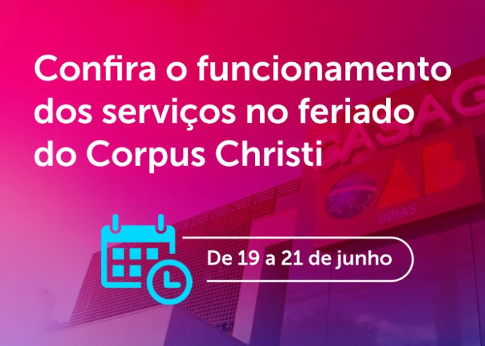 Confira o funcionamento do Centro de Excelência neste feriado de Corpus Christi
